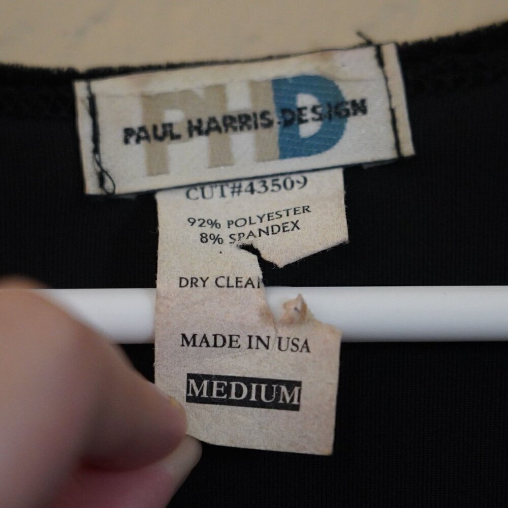 Vintage Paul Harris Design Square Neck Velvet Animal Burnout M Whimsigoth 90s - Picture 6 of 6